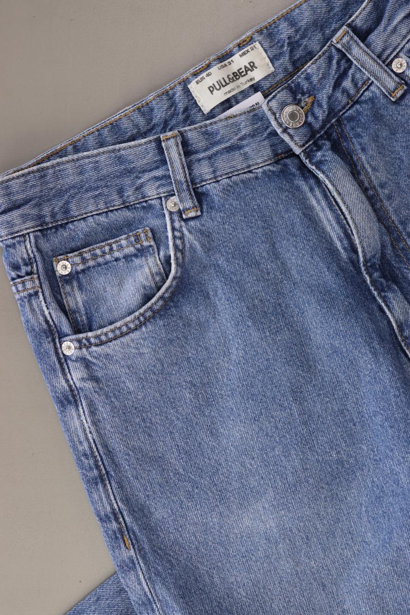 Pull&Bear Straight Jeans Gr. 40 blau aus Baumwolle