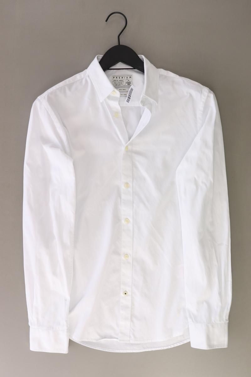 Jack & Jones Langarmhemd für Herren Gr. S weiß aus Baumwolle