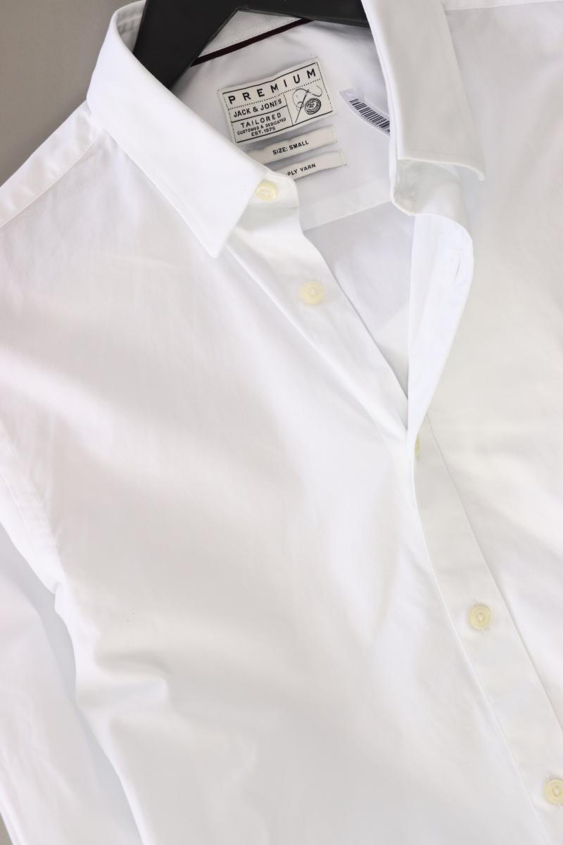 Jack & Jones Langarmhemd für Herren Gr. S weiß aus Baumwolle