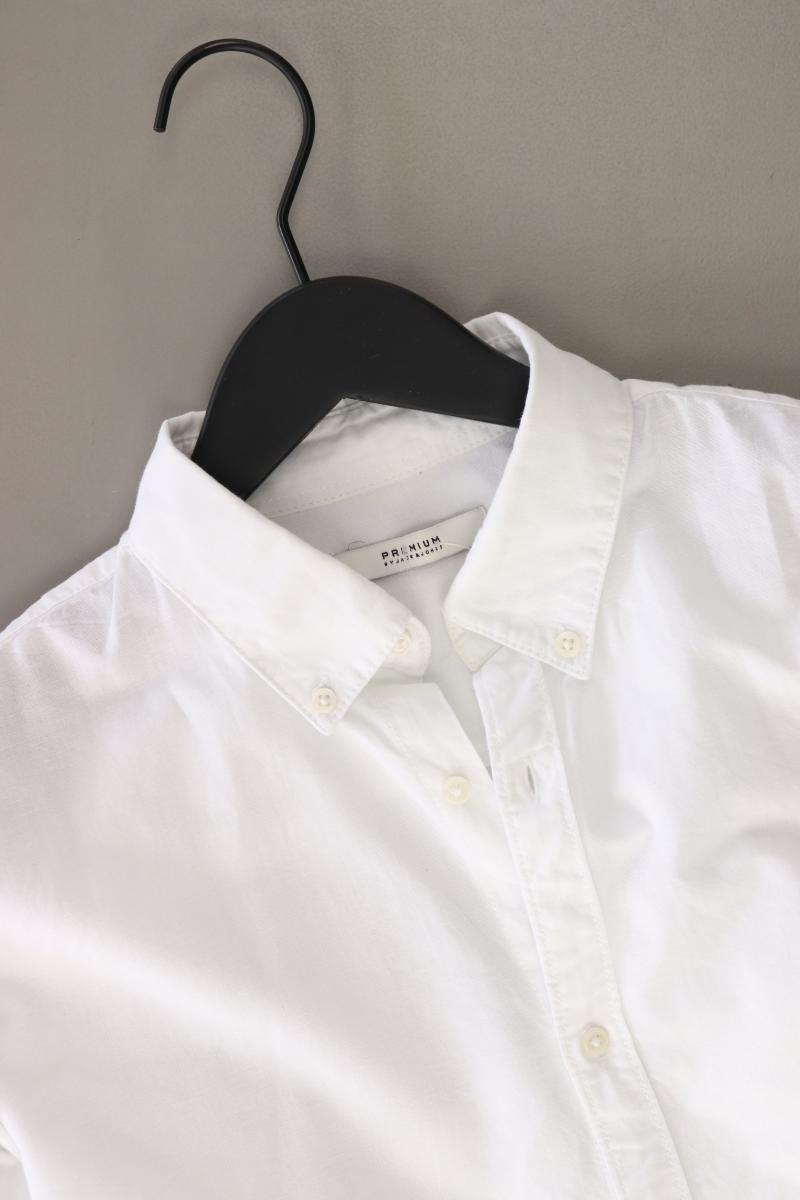 Jack & Jones Langarmhemd für Herren Gr. M weiß aus Baumwolle