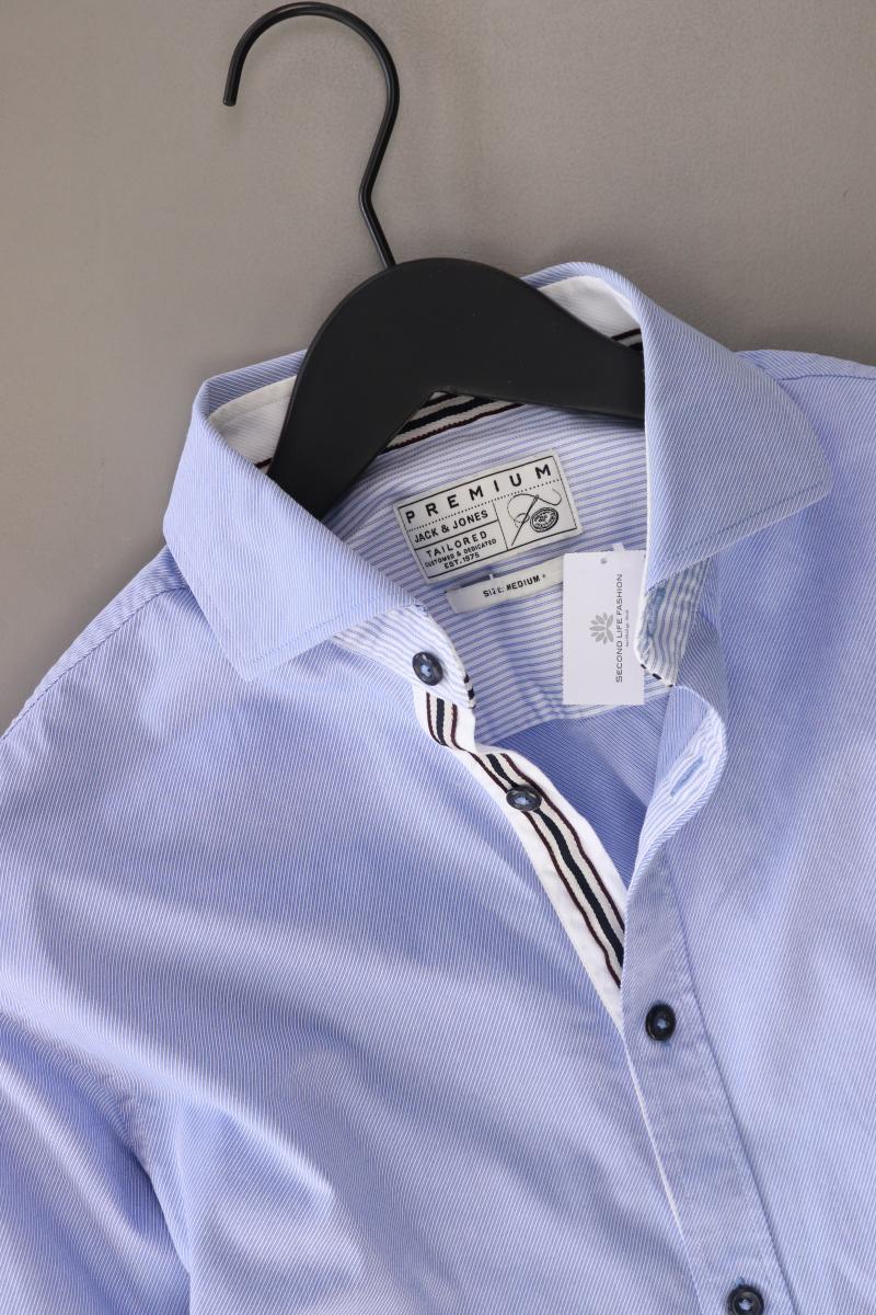Jack & Jones Langarmhemd für Herren Gr. M blau aus Baumwolle