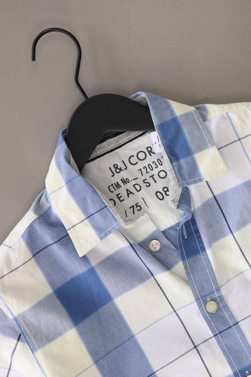 Jack & Jones Karohemd für Herren Gr. S kariert Kurzarm blau aus Baumwolle