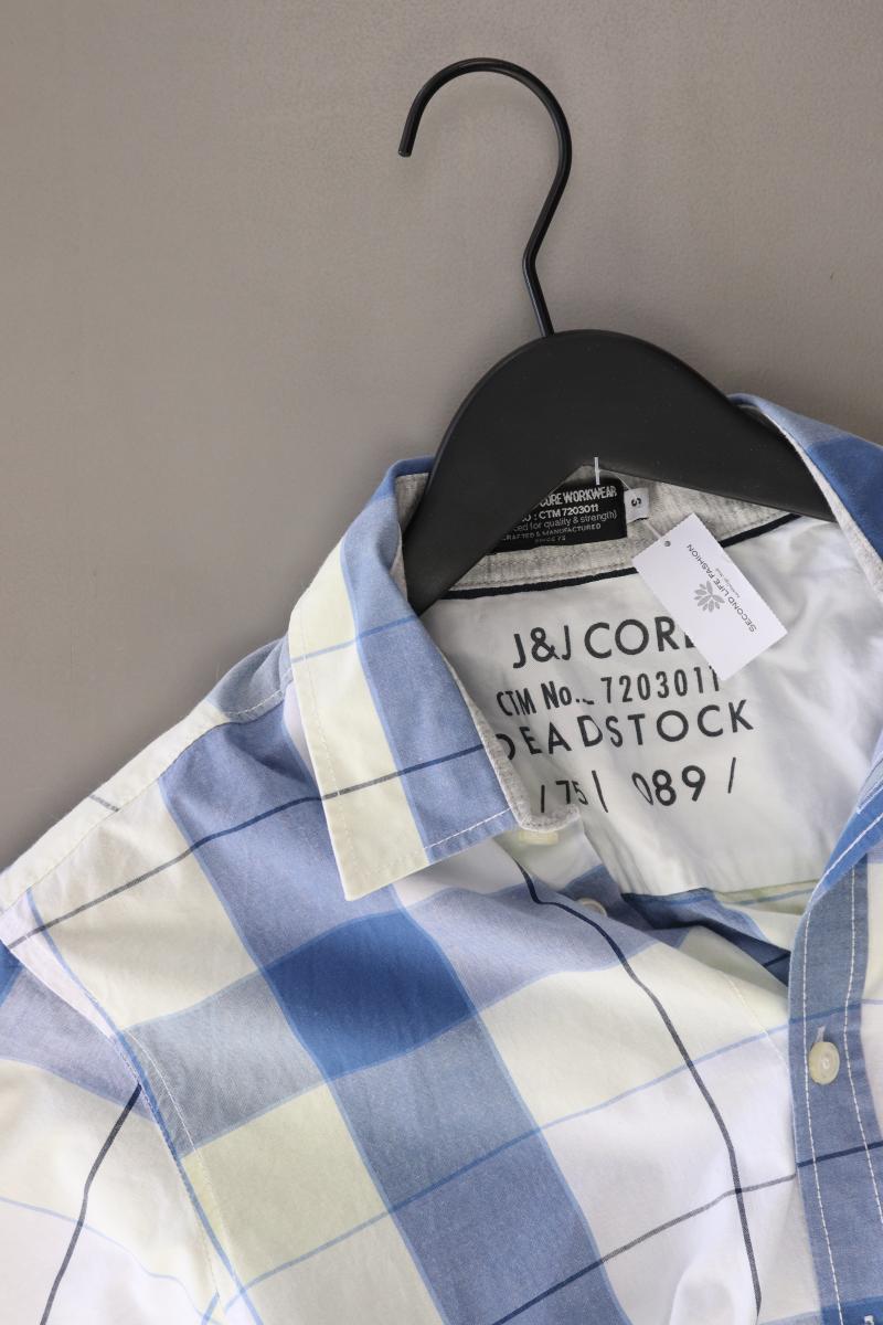 Jack & Jones Karohemd für Herren Gr. S kariert Kurzarm blau aus Baumwolle
