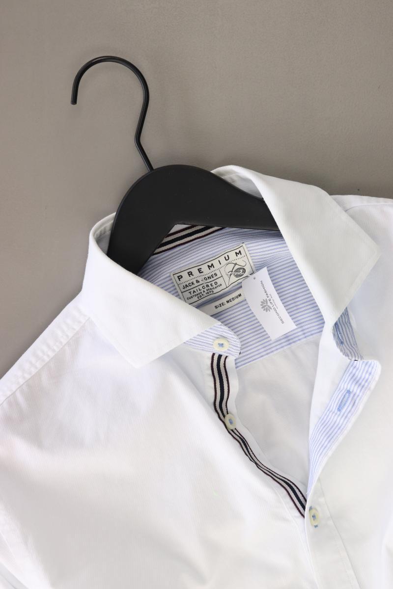 Jack & Jones Langarmhemd für Herren Gr. M weiß aus Baumwolle