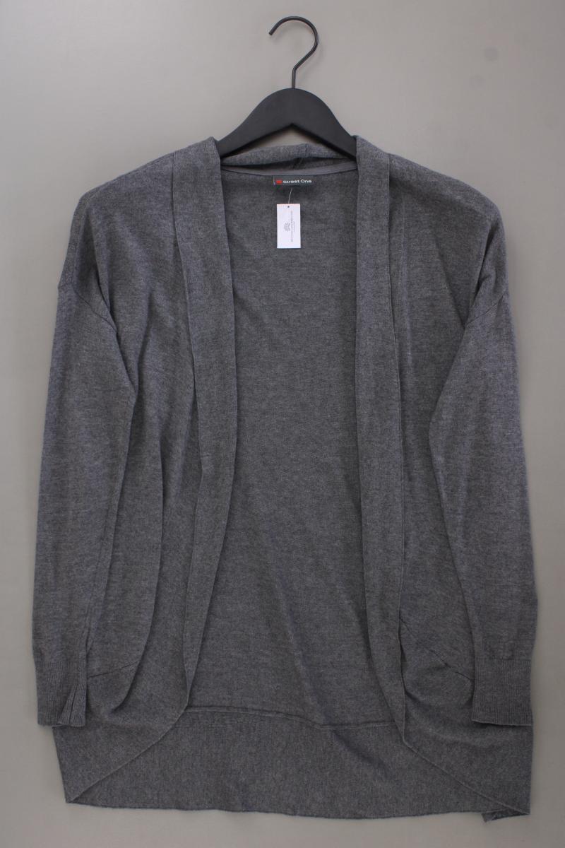 Street One Strickjacke Gr. 36 Langarm grau aus Viskose