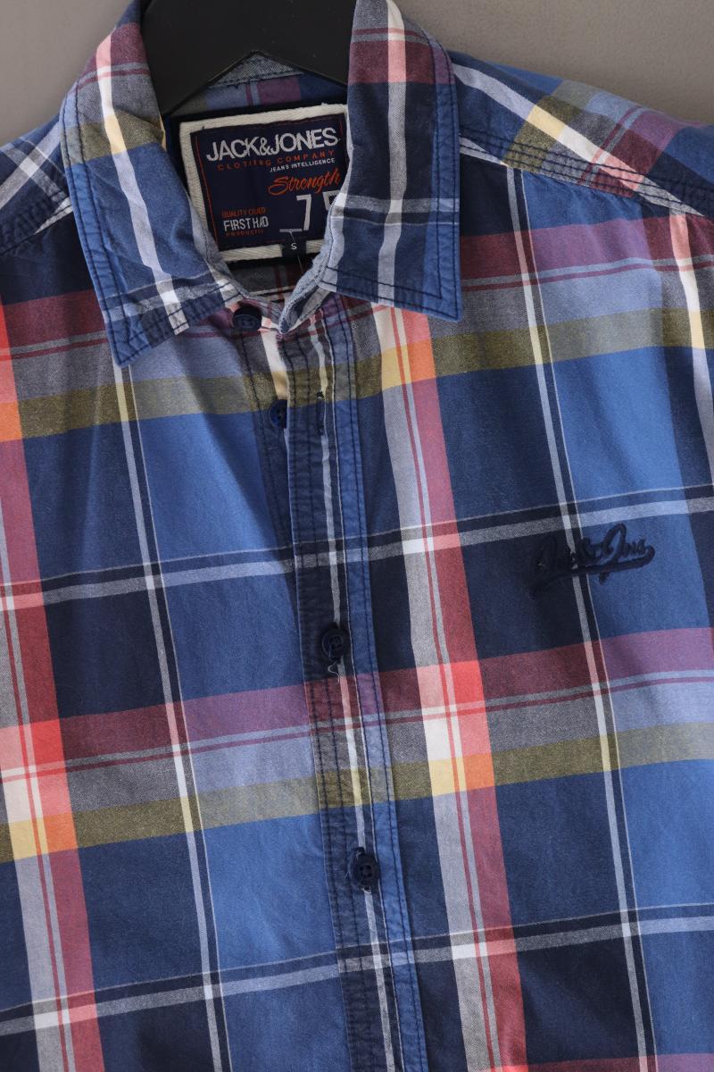 Jack & Jones Karohemd für Herren Gr. S kariert Kurzarm blau aus Baumwolle