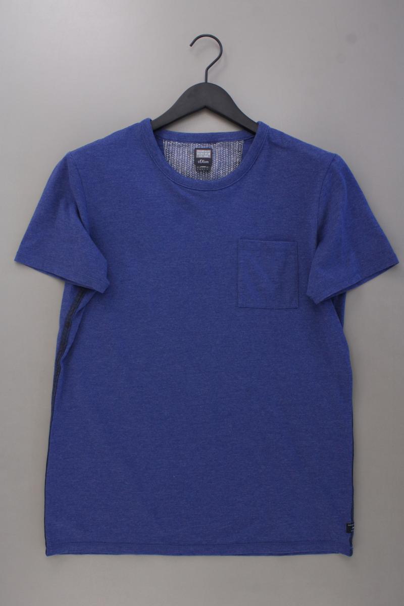 s.Oliver T-Shirt für Herren Gr. L Kurzarm blau aus Baumwolle