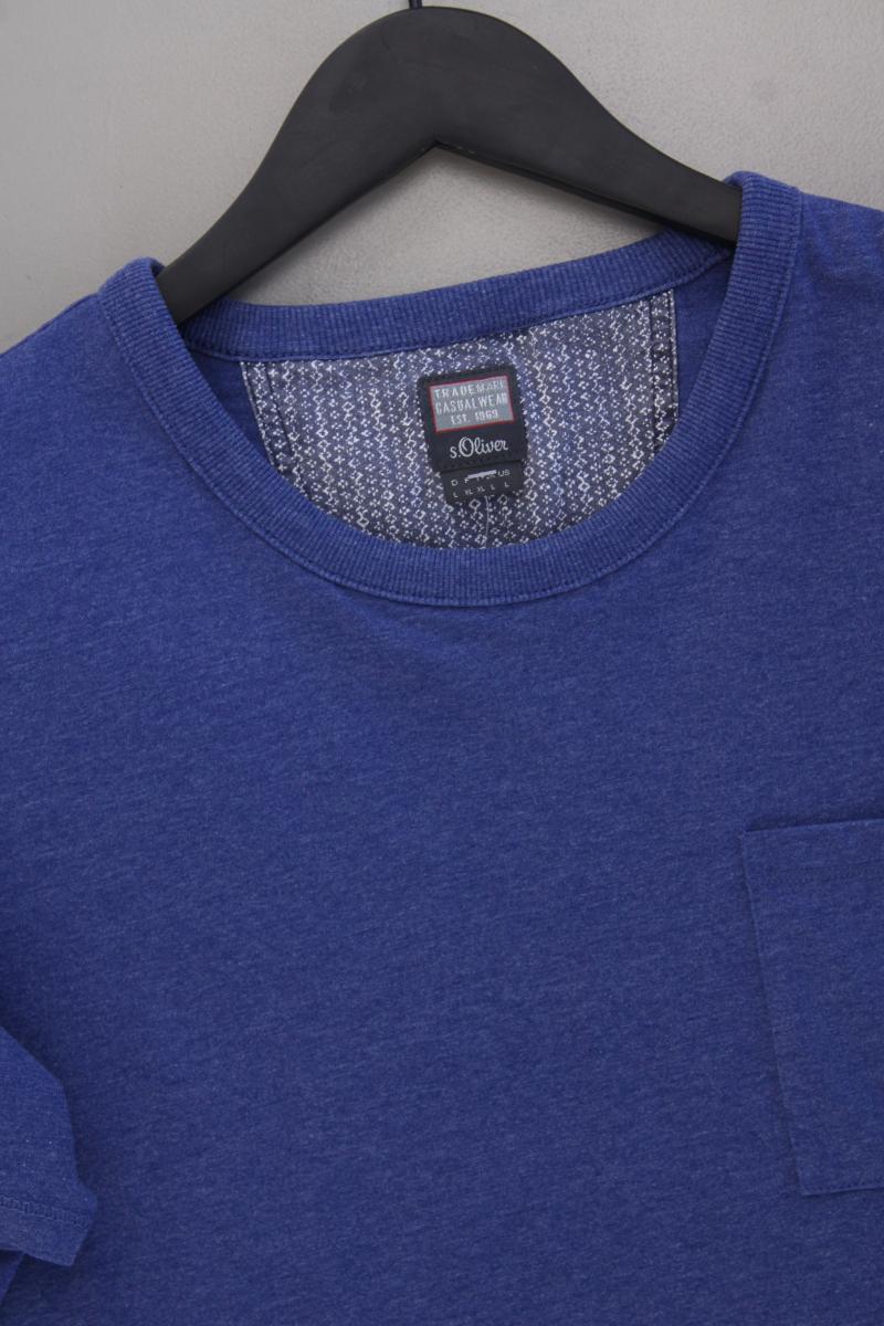 s.Oliver T-Shirt für Herren Gr. L Kurzarm blau aus Baumwolle