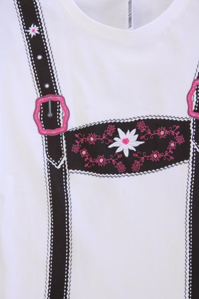 Waldschütz Trachtenshirt Gr. 36/38 Kurzarm weiß aus Baumwolle