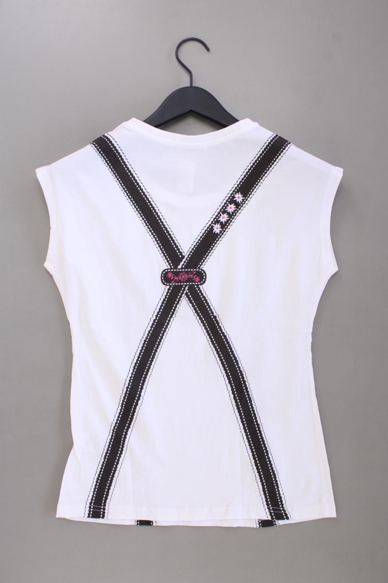 Waldschütz Trachtenshirt Gr. 36/38 Kurzarm weiß aus Baumwolle