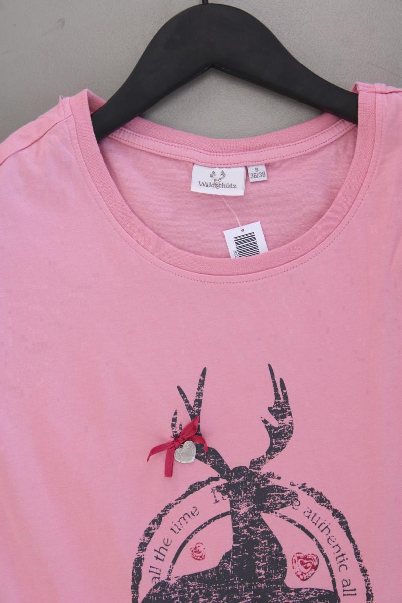Waldschütz Trachtenshirt Gr. 36/38 Kurzarm rosa aus Baumwolle