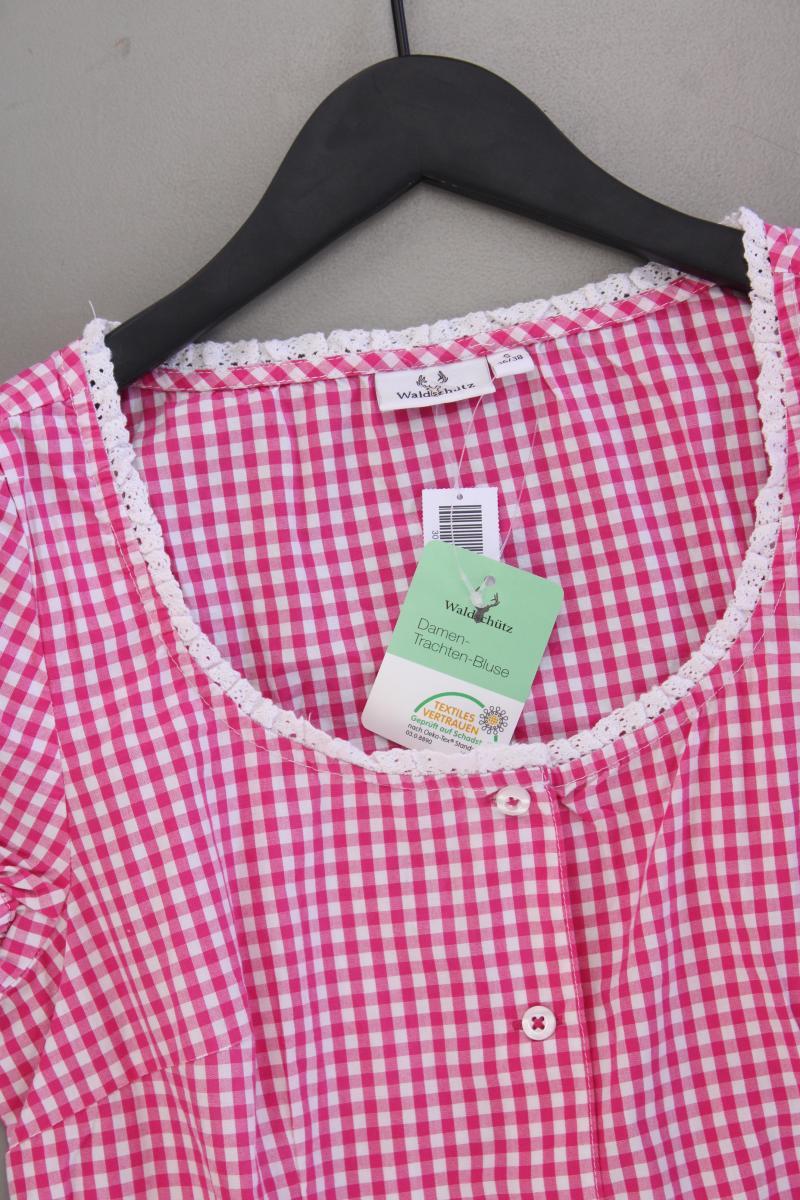 Waldschütz Trachtenbluse Gr. 36/38 kariert neu mit Etikett Kurzarm pink