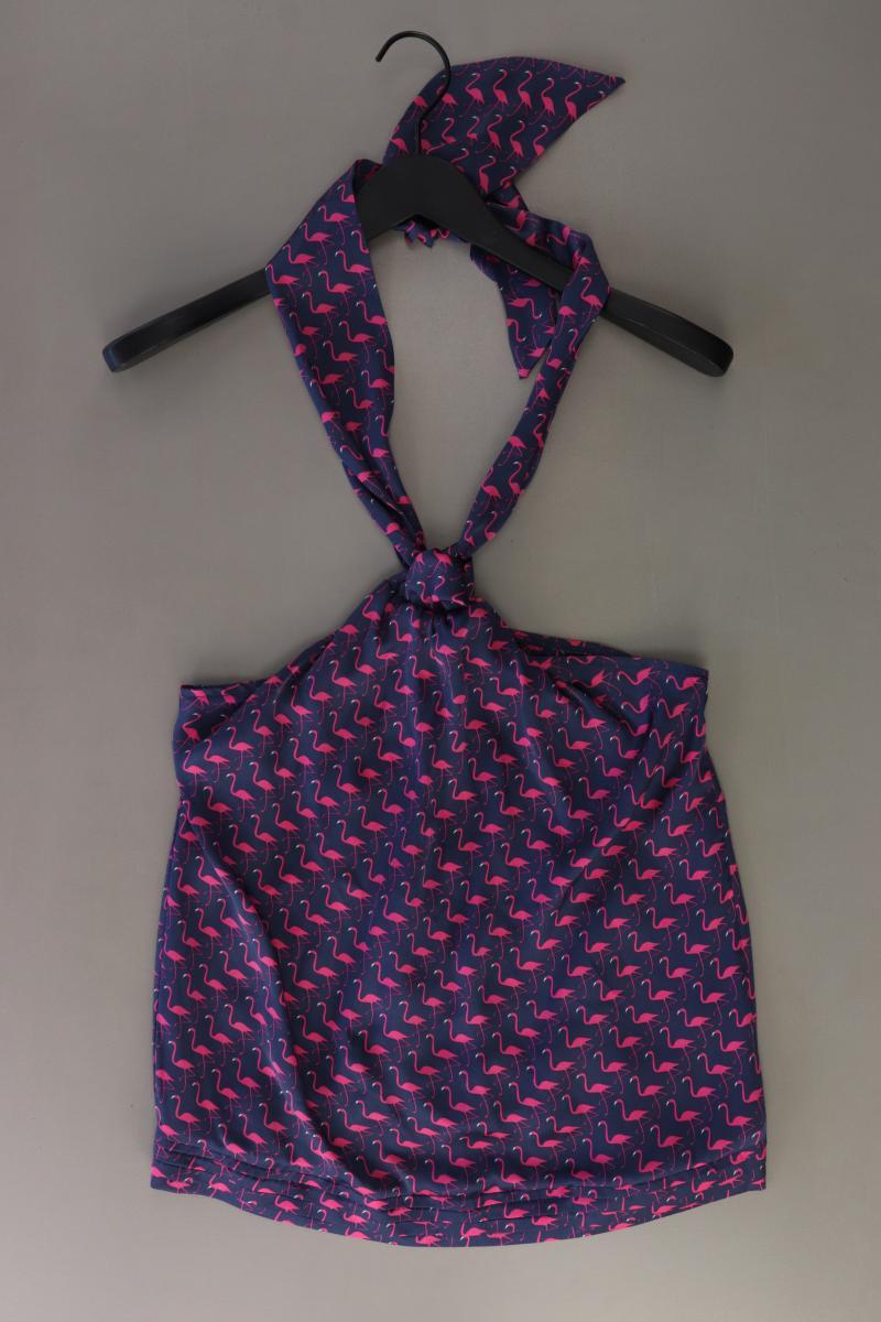 Jake*s Neckholder Top mit Flamingomuster Gr. 40 blau aus Polyester