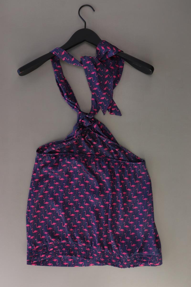 Jake*s Neckholder Top mit Flamingomuster Gr. 40 blau aus Polyester