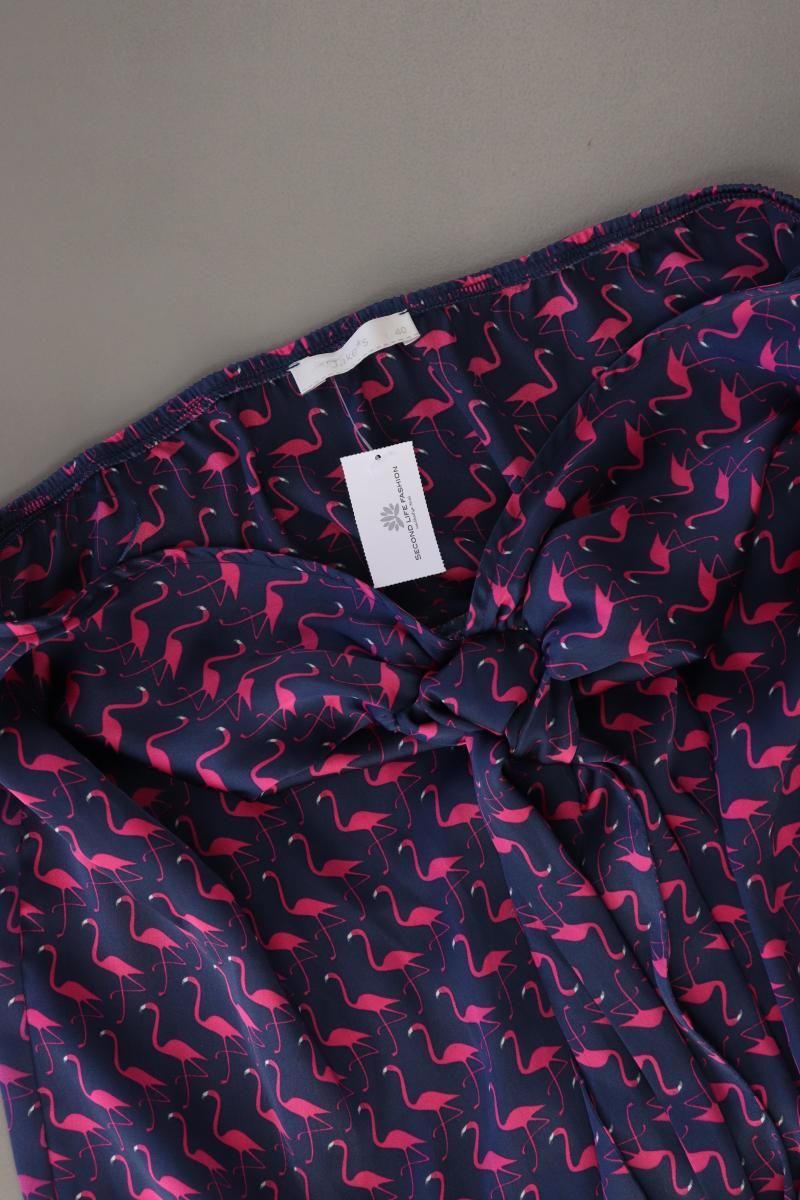 Jake*s Neckholder Top mit Flamingomuster Gr. 40 blau aus Polyester