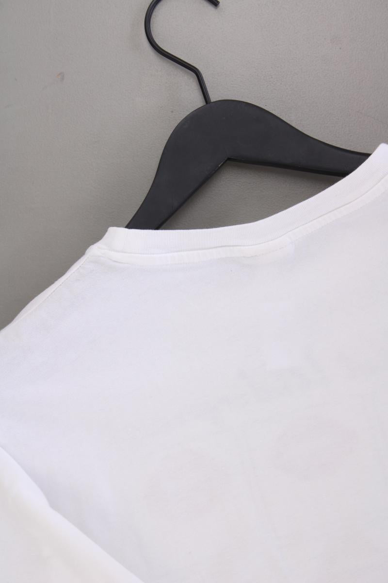 H&M L.O.G.G Printshirt für Herren Gr. S Kurzarm weiß aus Baumwolle