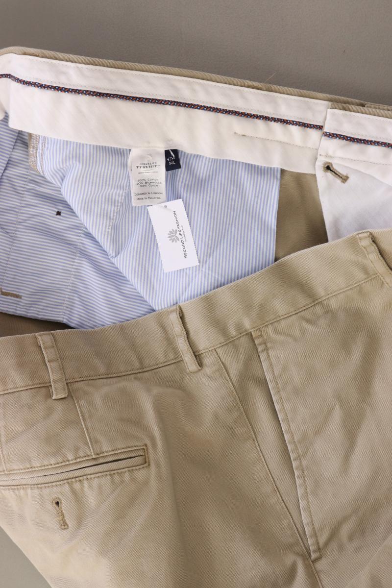 CHARLES TYRWHITT Chinohose für Herren Gr. W42/L34 creme aus Baumwolle