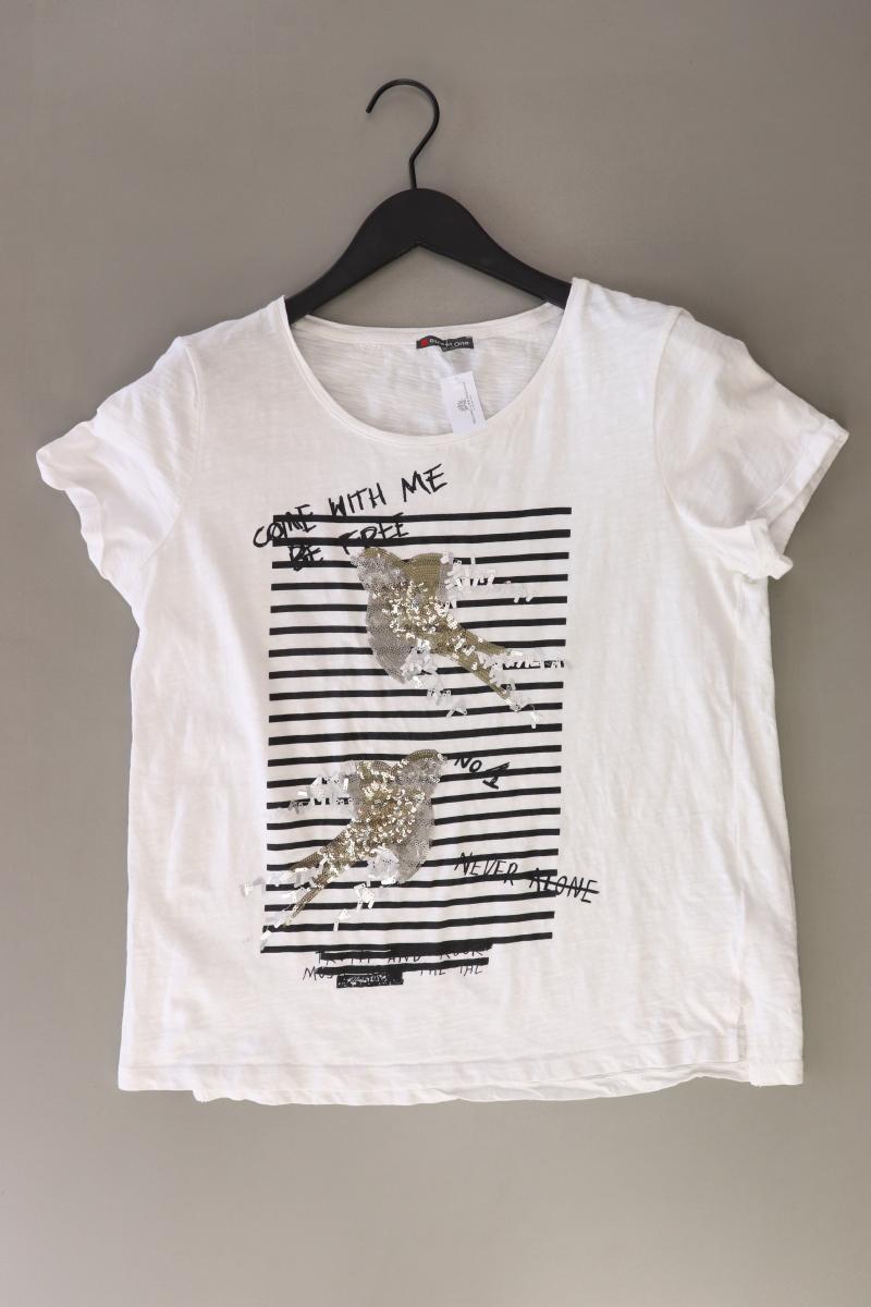 Street One Printshirt Gr. 40 Kurzarm weiß aus Baumwolle