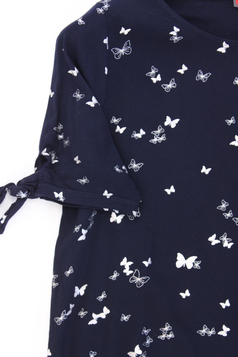 Street One Shirt mit Schmetterlingmuster Gr. 36 Kurzarm blau