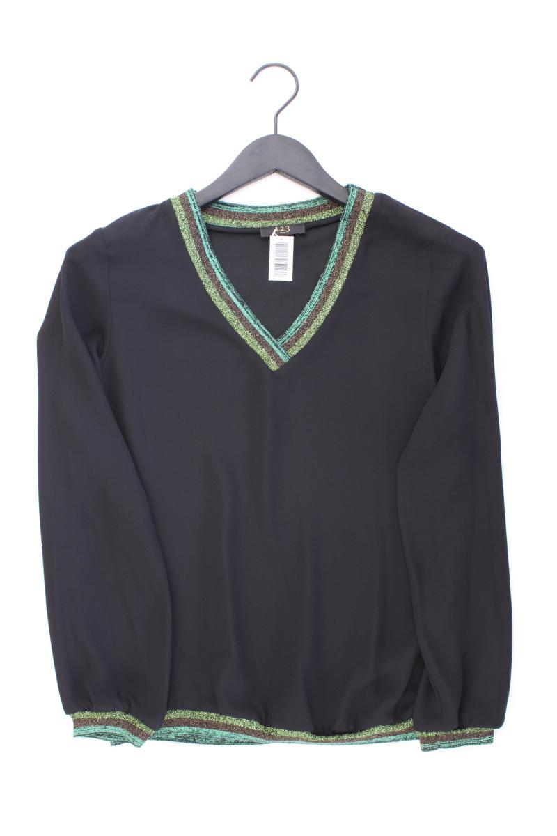 1.2.3 Paris Langarmbluse Gr. 34 neuwertig mit Glitzer schwarz aus Polyester