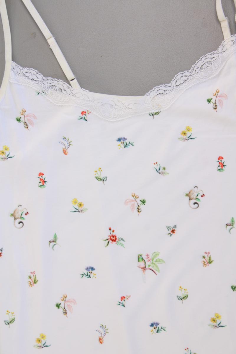 Pip Studio Trägerkleid Gr. M mit Blumenmuster weiß aus Viskose