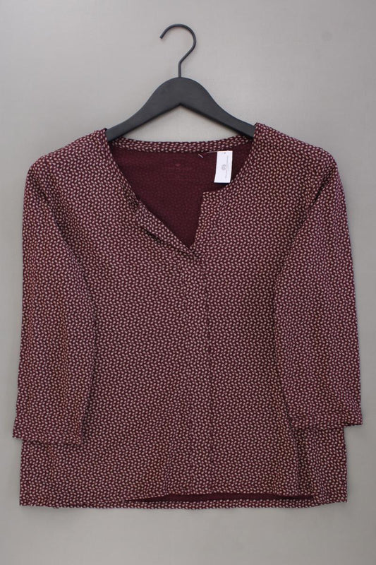 Tom Tailor Shirt mit V-Ausschnitt Gr. M geometrisches Muster 3/4 Ärmel rot