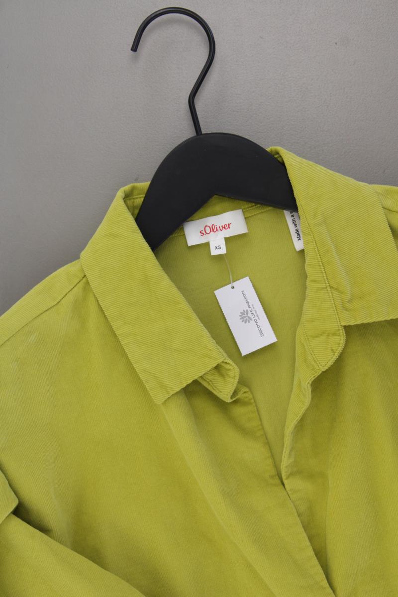 s.Oliver Cordbluse Gr. XS neuwertig Langarm grün aus Baumwolle
