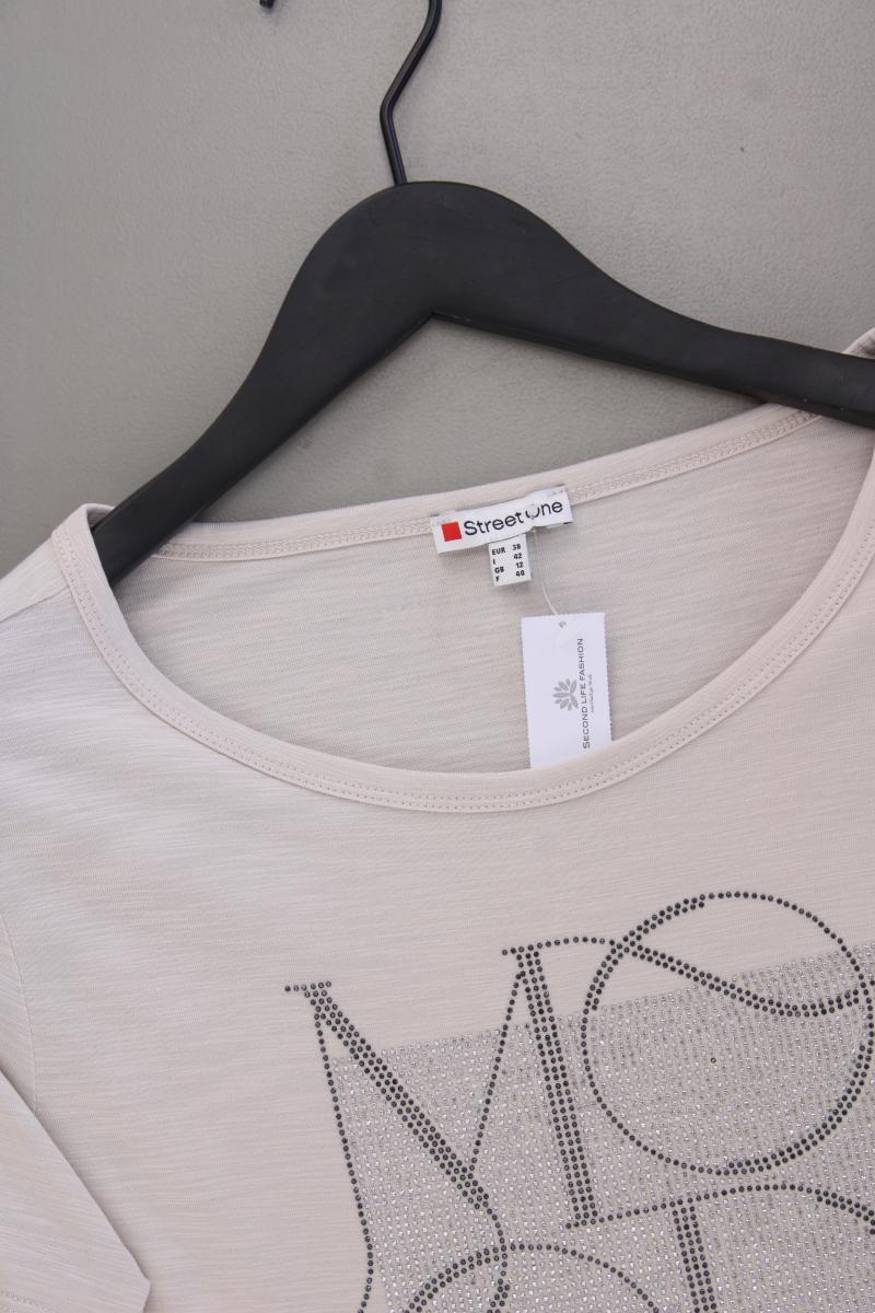 Street One T-Shirt Gr. 38 Kurzarm creme