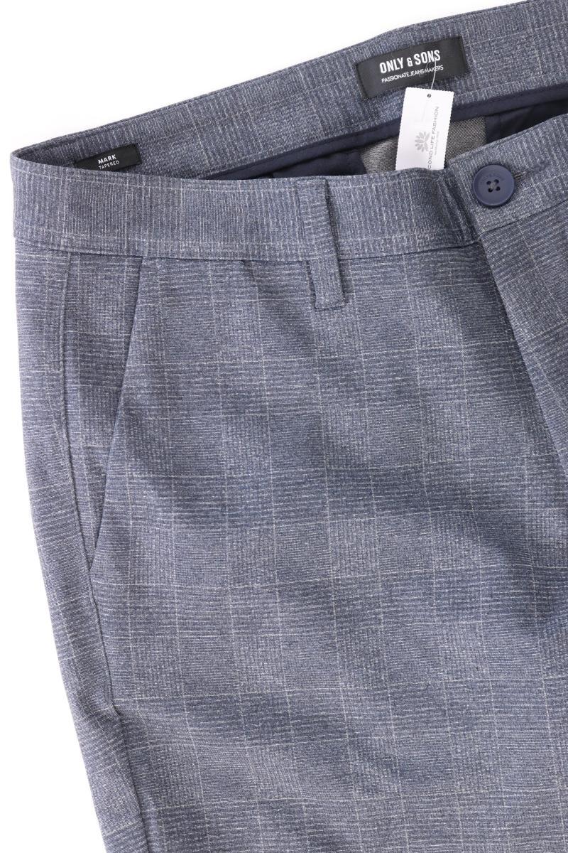 ONLY & SONS Stoffhose für Herren Gr. W33/L30 kariert blau aus Viskose