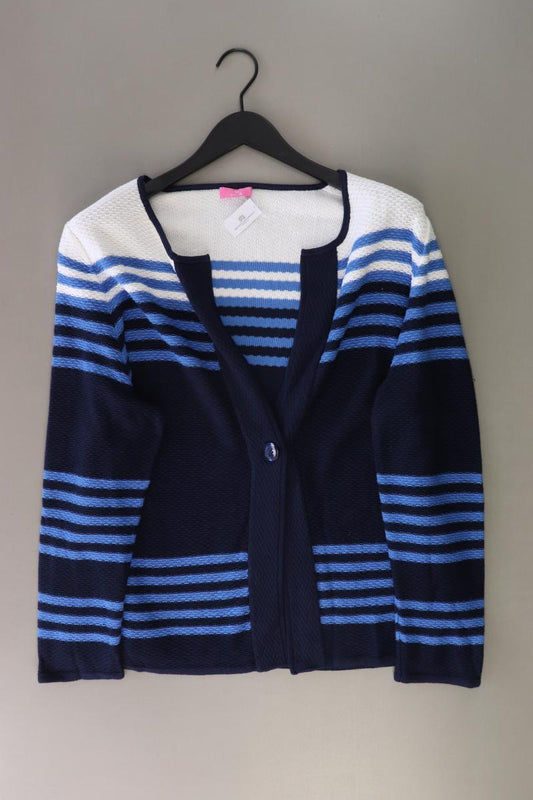 Basler Strickjacke Gr. 48 Langarm blau aus Baumwolle