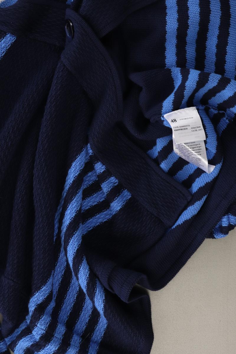 Basler Strickjacke Gr. 48 Langarm blau aus Baumwolle