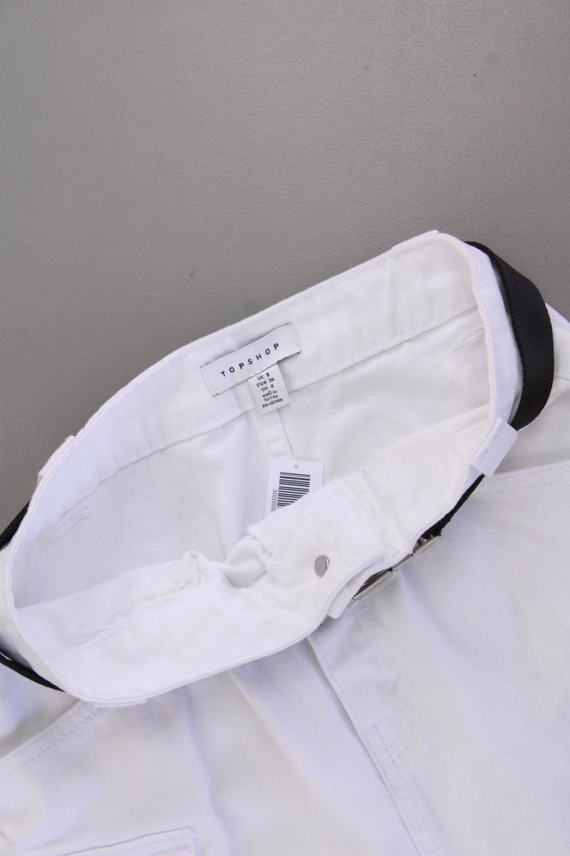 Topshop Kurzer Rock Gr. 36 weiß aus Baumwolle