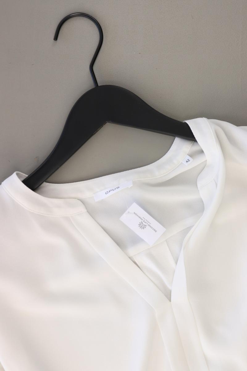 Opus Bluse "Fogat" Gr. 42 Langarm weiß aus Polyester