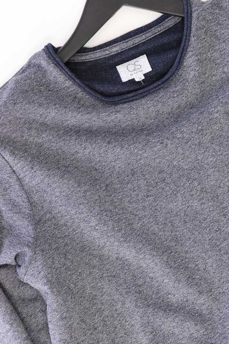 QS by s.Oliver Longsleeve-Shirt für Herren Gr. S Langarm blau aus Baumwolle