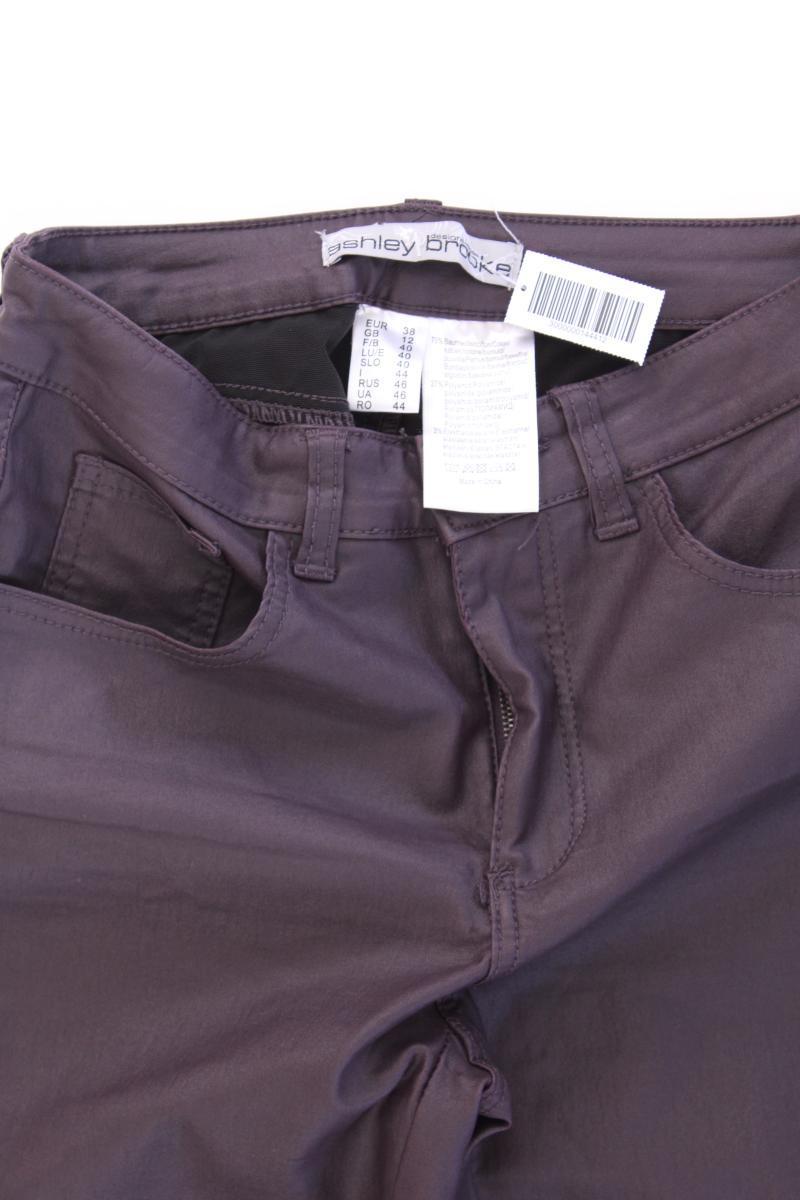 Ashley Brooke Kunstlederhose Gr. 38 lila aus Baumwolle