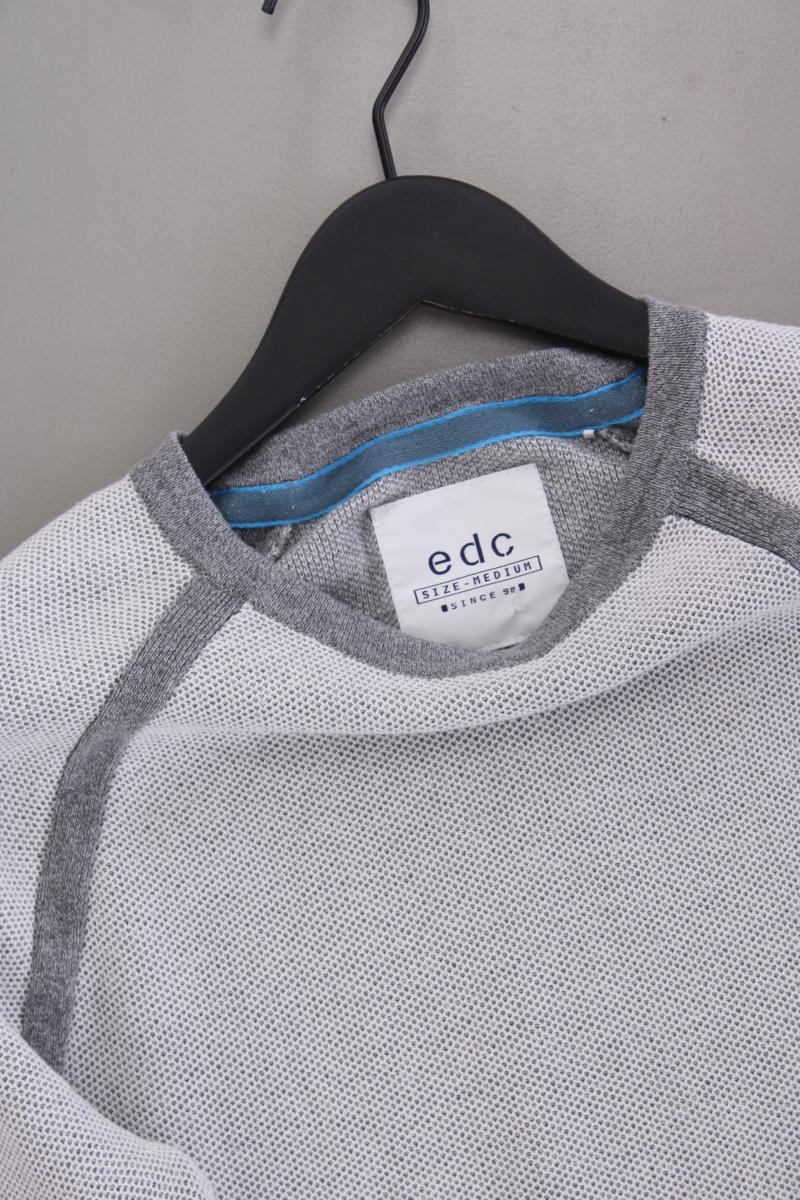 edc by Esprit Feinstrickpullover für Herren Gr. M neuwertig grau aus Baumwolle