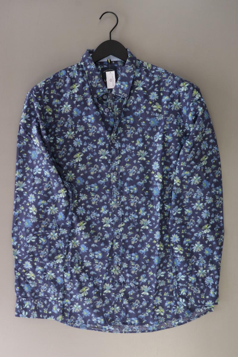 Lerros Langarmhemd für Herren Gr. XL blau aus Baumwolle