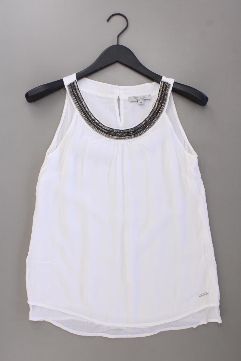 comma, Ärmellose Bluse Gr. 34 weiß