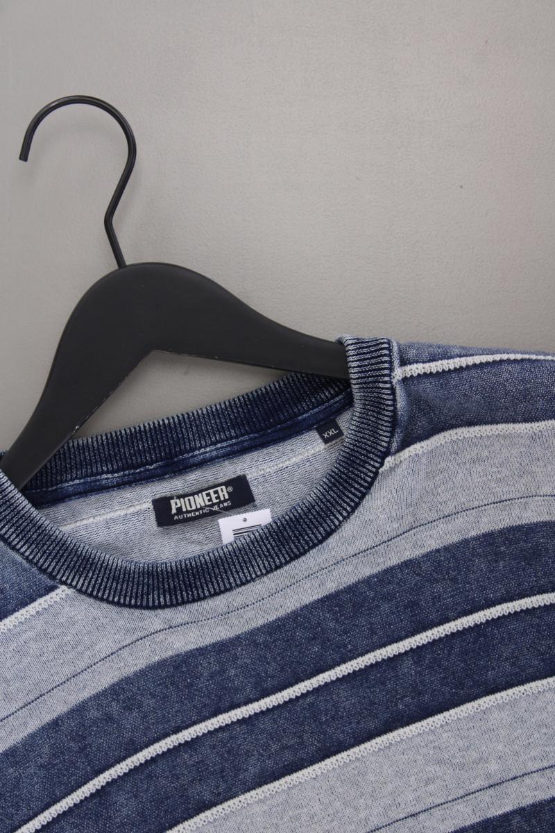 Pioneer Langarmpullover für Herren Gr. XXL gestreift blau aus Baumwolle