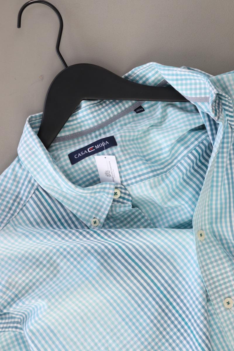Casa Moda Karohemd für Herren Gr. XXL kariert Langarm türkis aus Baumwolle