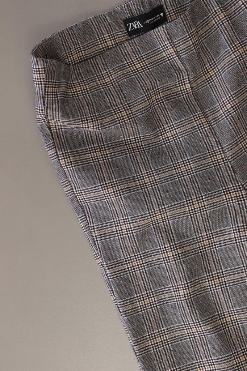 Zara Stretchhose Gr. M kariert grau aus Viskose