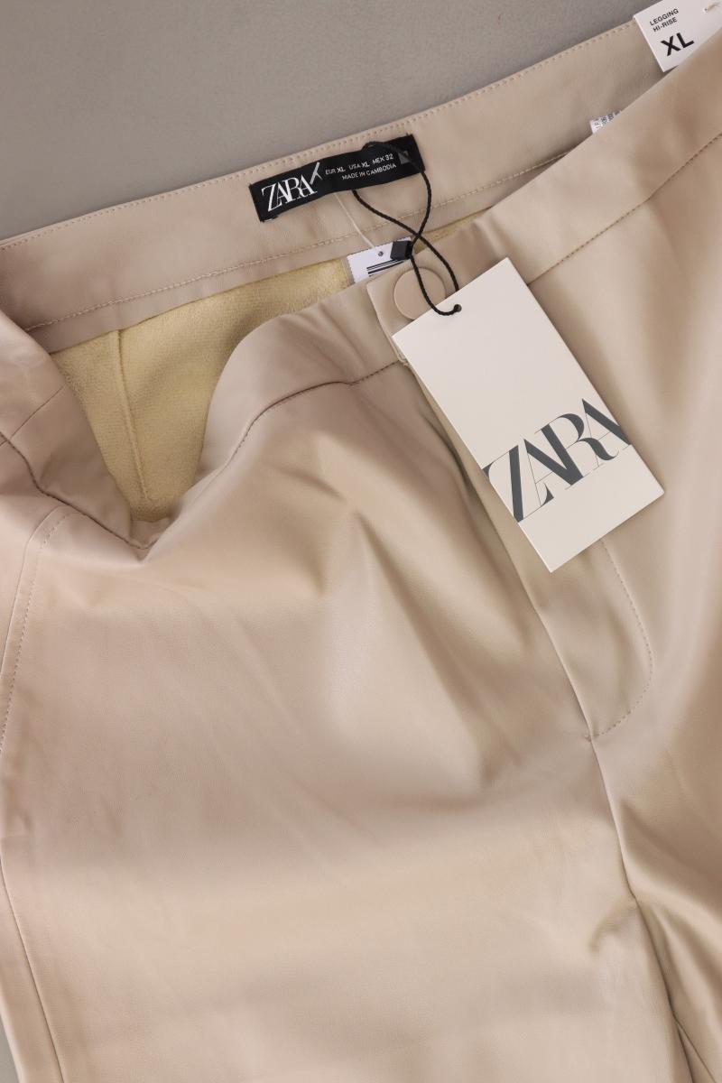 Zara Leggings Gr. XL neu mit Etikett creme aus Kunstleder