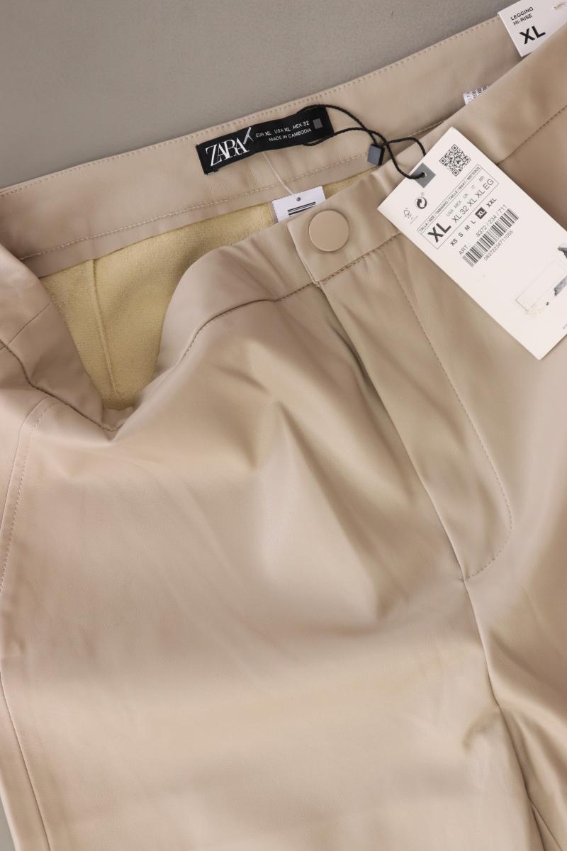 Zara Leggings Gr. XL neu mit Etikett creme aus Kunstleder