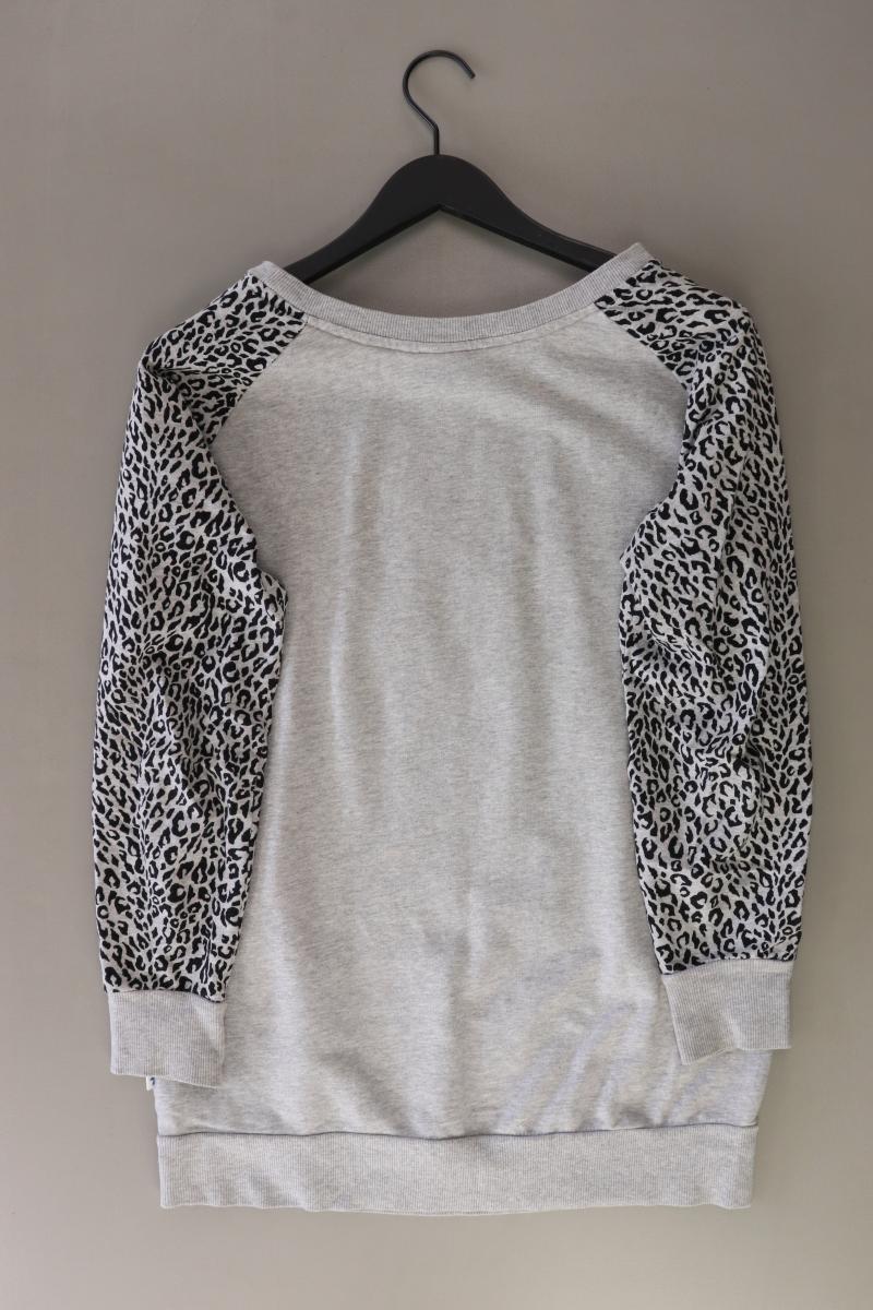 Adidas Langarmpullover Gr. 38 mit Tierdruck grau aus Baumwolle