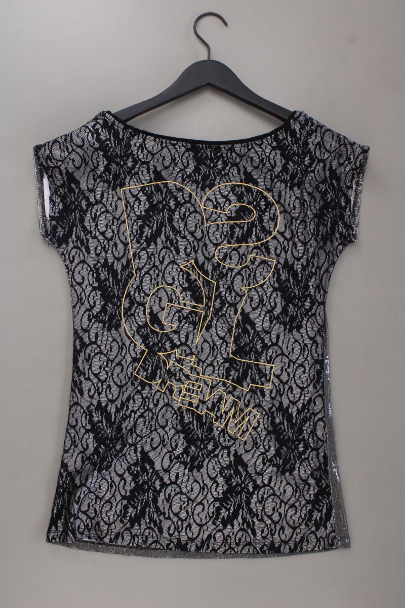 Desigual Pailletenshirt Gr. L Kurzarm mit Pailletten grau aus Polyester