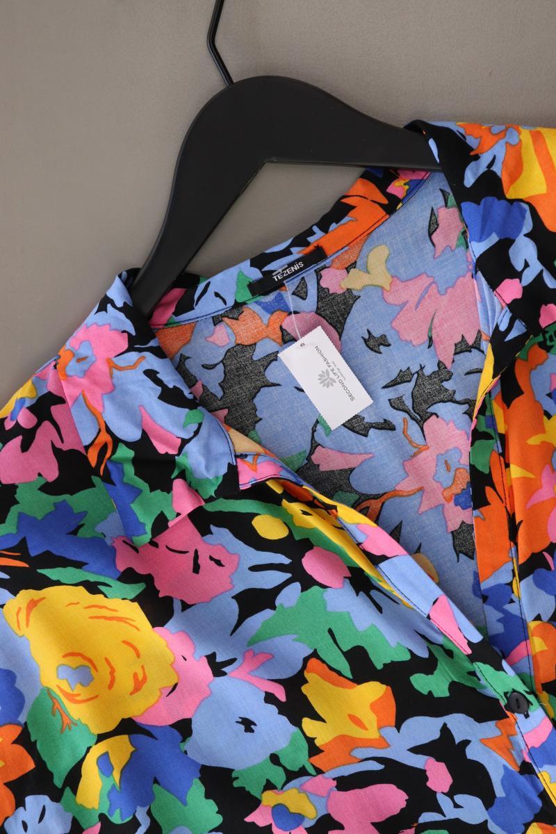 TEZENIS Kurzarmbluse Gr. M mit Blumenmuster mehrfarbig aus Viskose