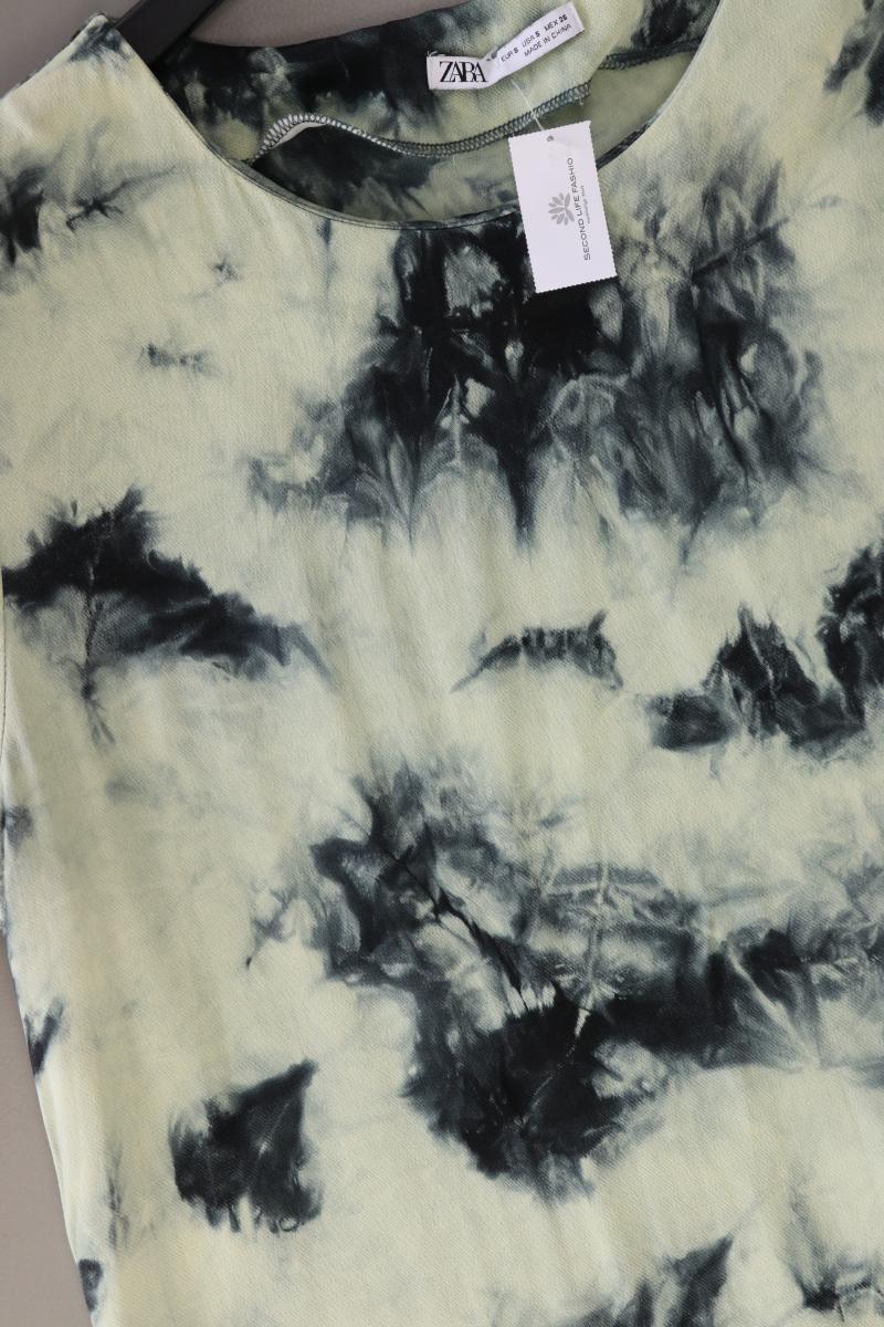 Zara Longbluse Batikbluse Gr. S mit Batikmuster Kurzarm mehrfarbig aus Viskose