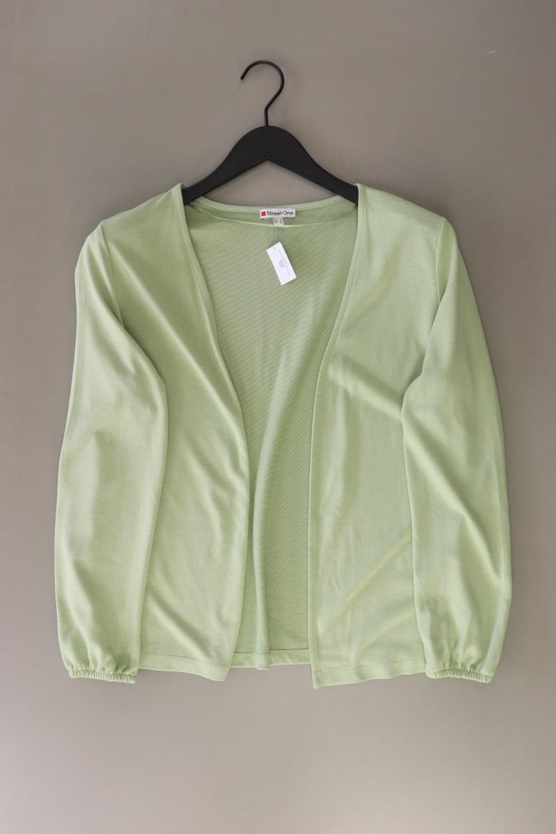 Street One Strickjacke Gr. 38 Langarm olivgrün aus Baumwolle