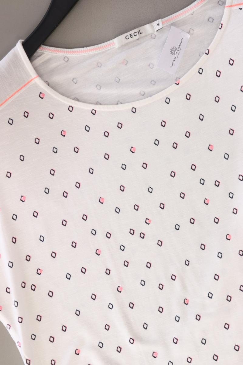 Cecil T-Shirt Gr. M Kurzarm weiß aus Baumwolle