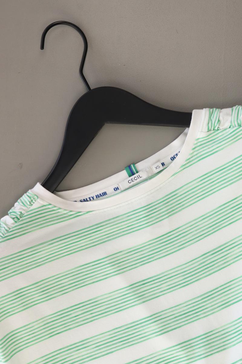 Cecil Ringelshirt Gr. XS gestreift Kurzarm grün